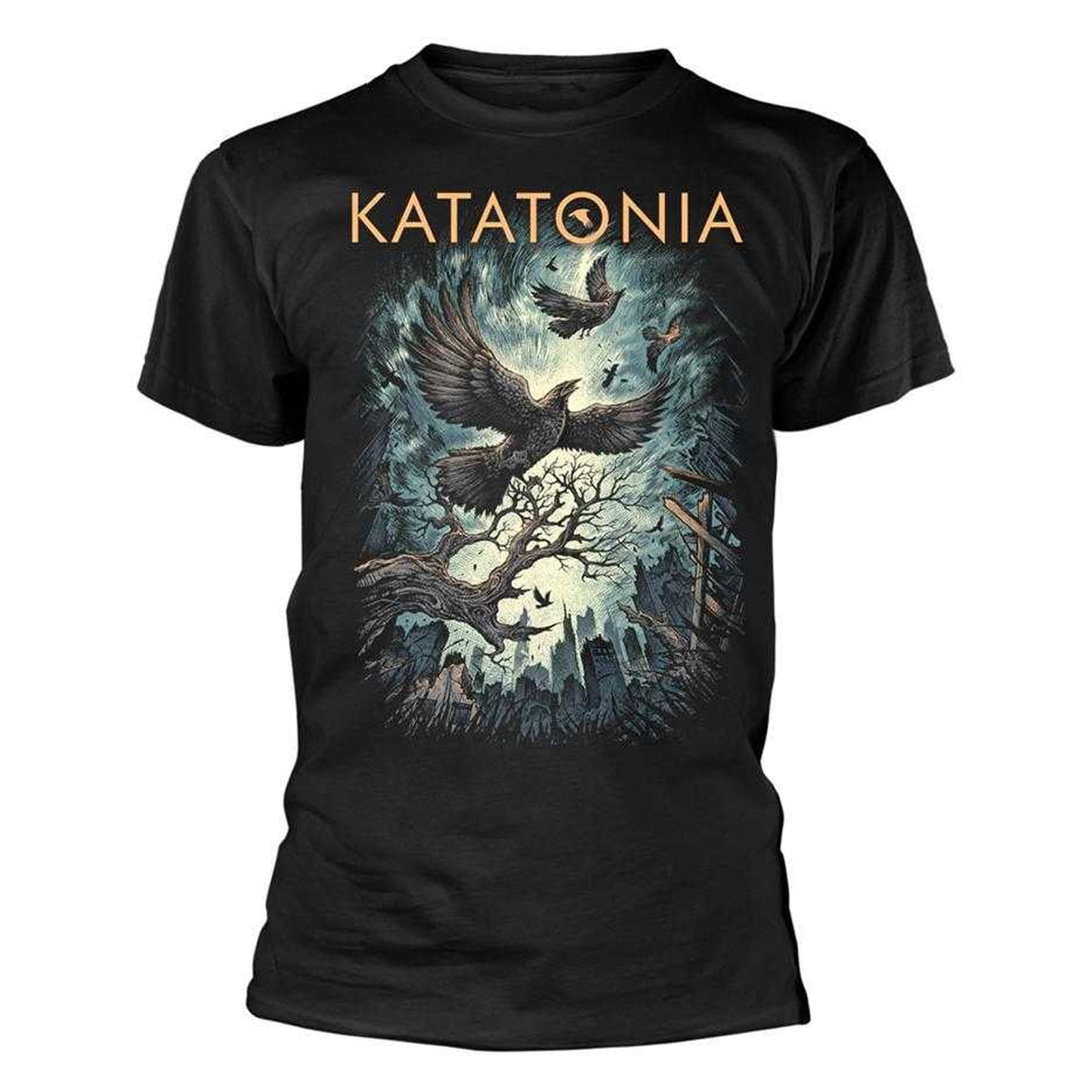 Black - Front - Katatonia Unisex Adult Uncover The Skies T-Shirt