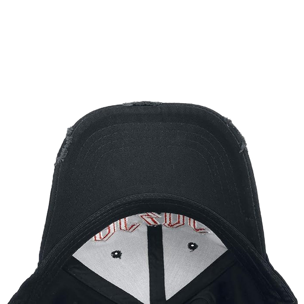 Grey-Red - Back - AC-DC Embroidered Logo Cap