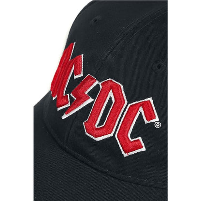 Grey-Red - Side - AC-DC Embroidered Logo Cap
