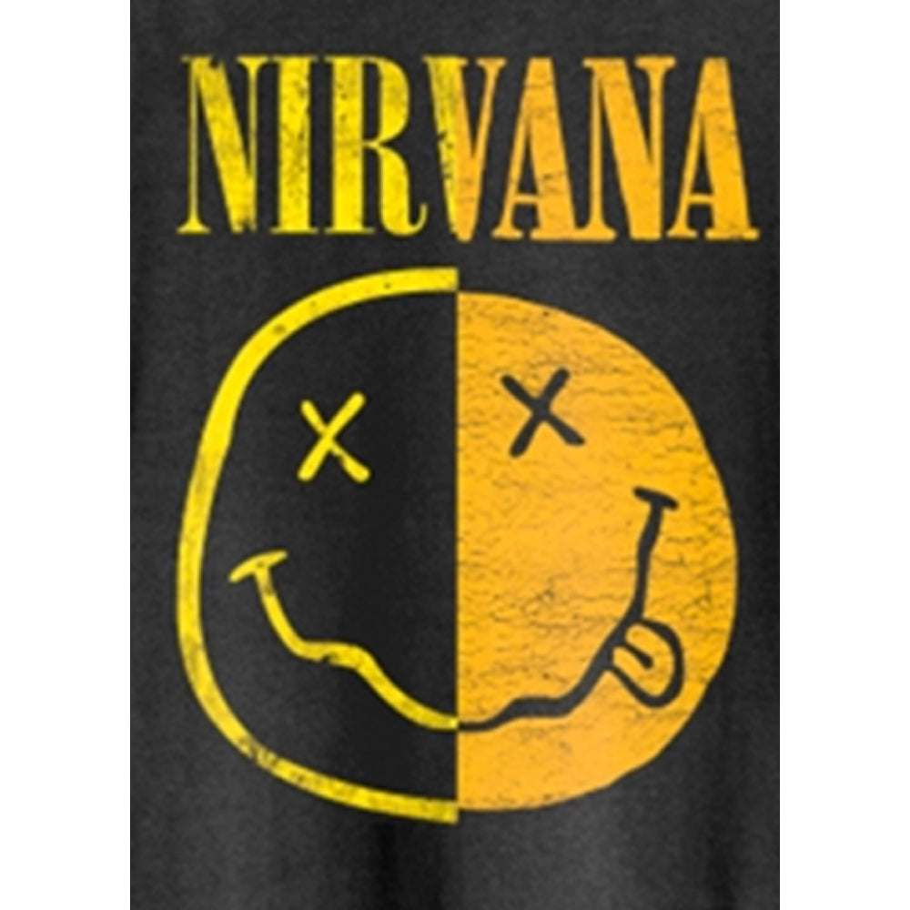 Grey - Side - Nirvana Unisex Adult Spliced T-Shirt
