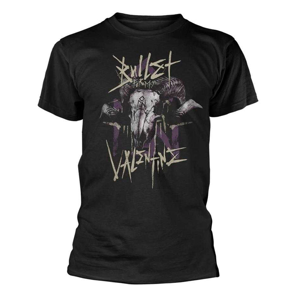 Black - Front - Bullet For My Valentine Unisex Adult Ram Pointy Logo T-Shirt