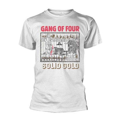 White - Front - Gang Of Four Unisex Adult Solid Gold T-Shirt