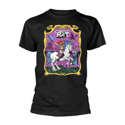 Black - Front - Castle Rat Unisex Adult Unicorn Rider T-Shirt