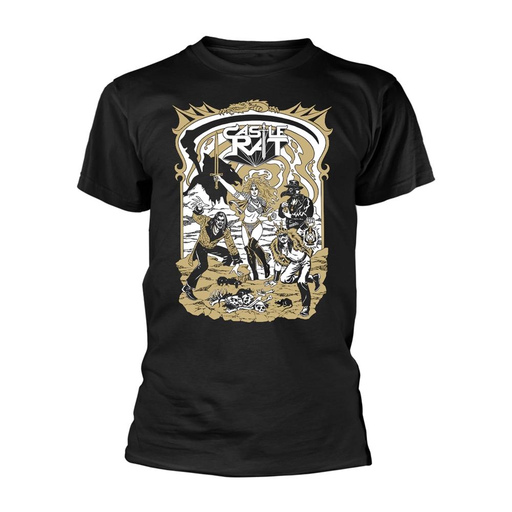 Black - Front - Castle Rat Unisex Adult Dragon Portal T-Shirt