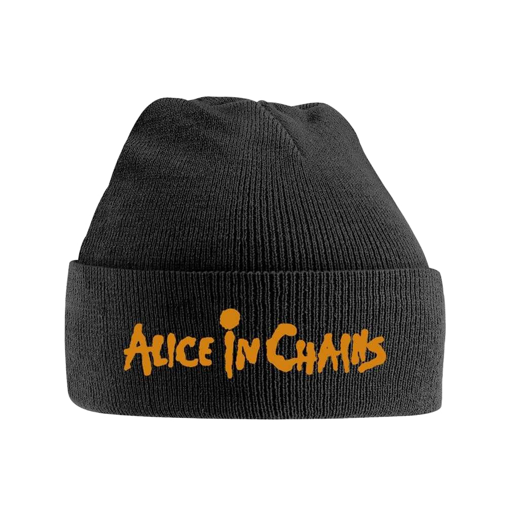 Black - Front - Alice In Chains Logo Beanie