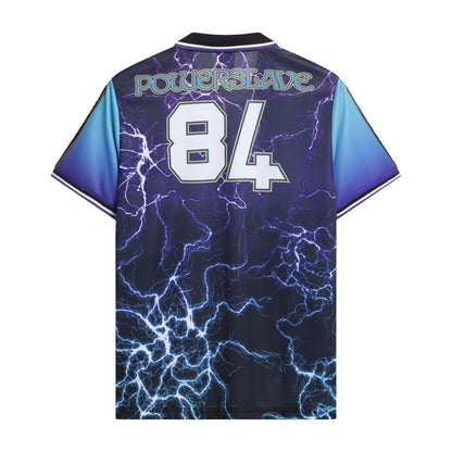 Blue - Back - Iron Maiden Unisex Adult Powerslave Football Jersey
