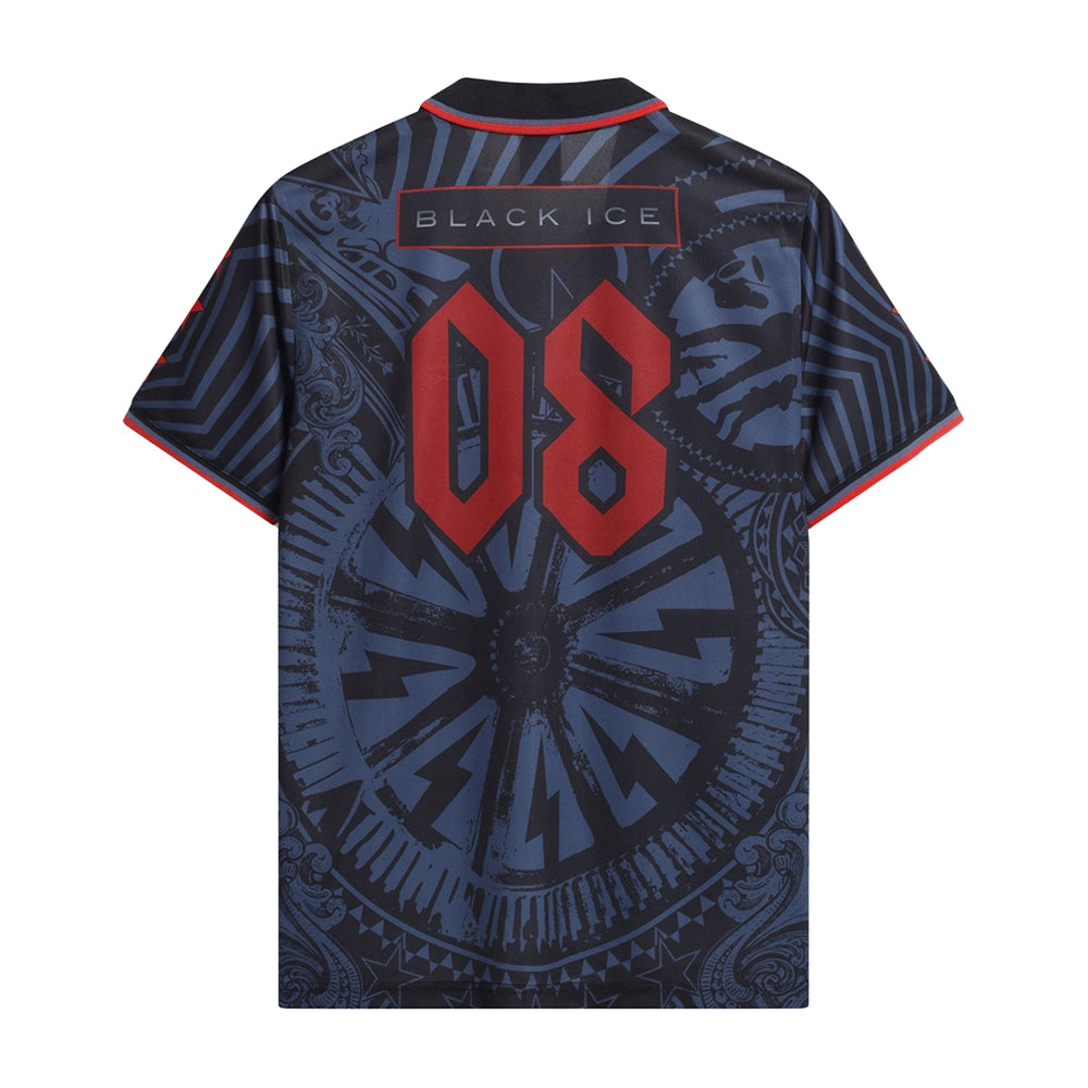 Grey - Back - AC-DC Unisex Adult Black Ice Back Print Football Jersey