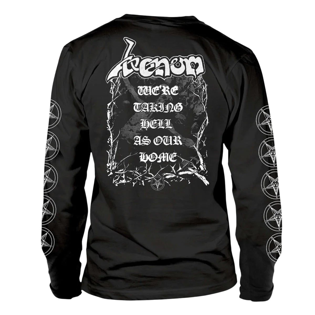 Black - Back - Venom Unisex Adult Welcome To Hell Long-Sleeved T-Shirt