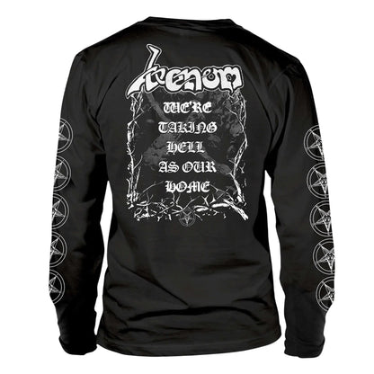 Black - Back - Venom Unisex Adult Welcome To Hell Long-Sleeved T-Shirt
