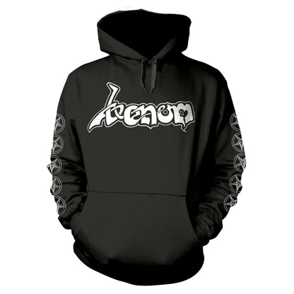 Black-White - Front - Venom Unisex Adult Logo Hoodie