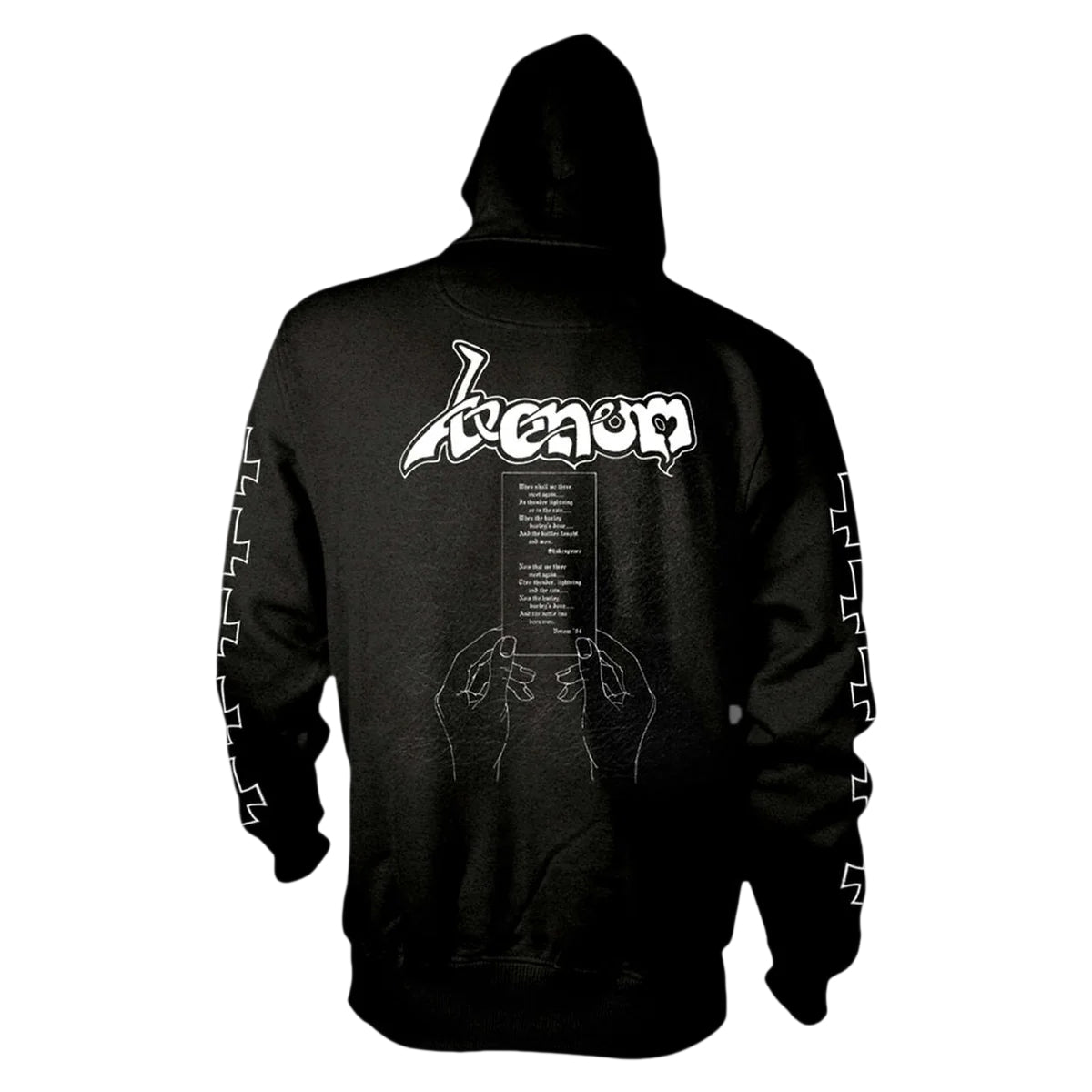 Black-White - Back - Venom Unisex Adult Logo Hoodie