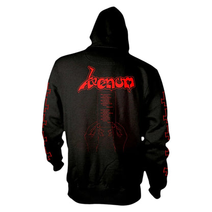 Black-Red - Back - Venom Unisex Adult Logo Full Zip Hoodie