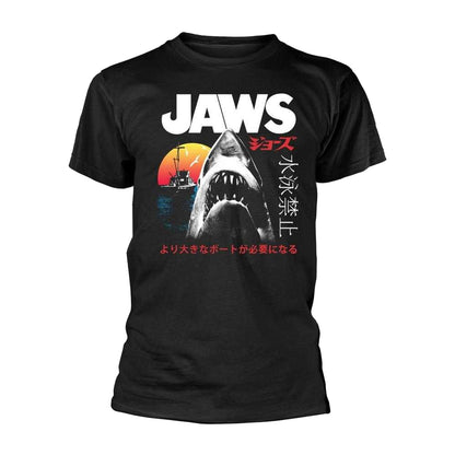 Black - Front - Jaws Unisex Adult Sunset Breach T-Shirt