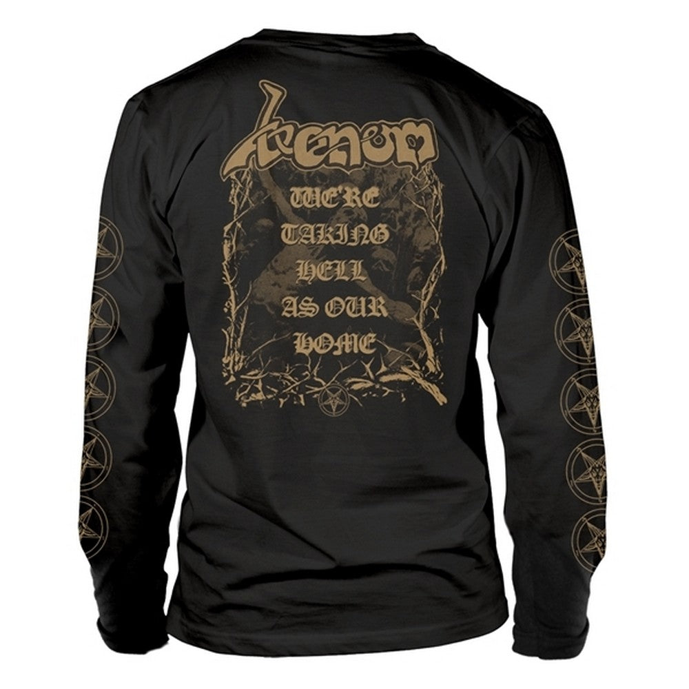 Black-Gold - Back - Venom Unisex Adult Welcome To Hell Long-Sleeved T-Shirt