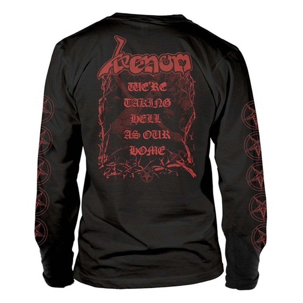 Black-Red - Back - Venom Unisex Adult Welcome To Hell Long-Sleeved T-Shirt