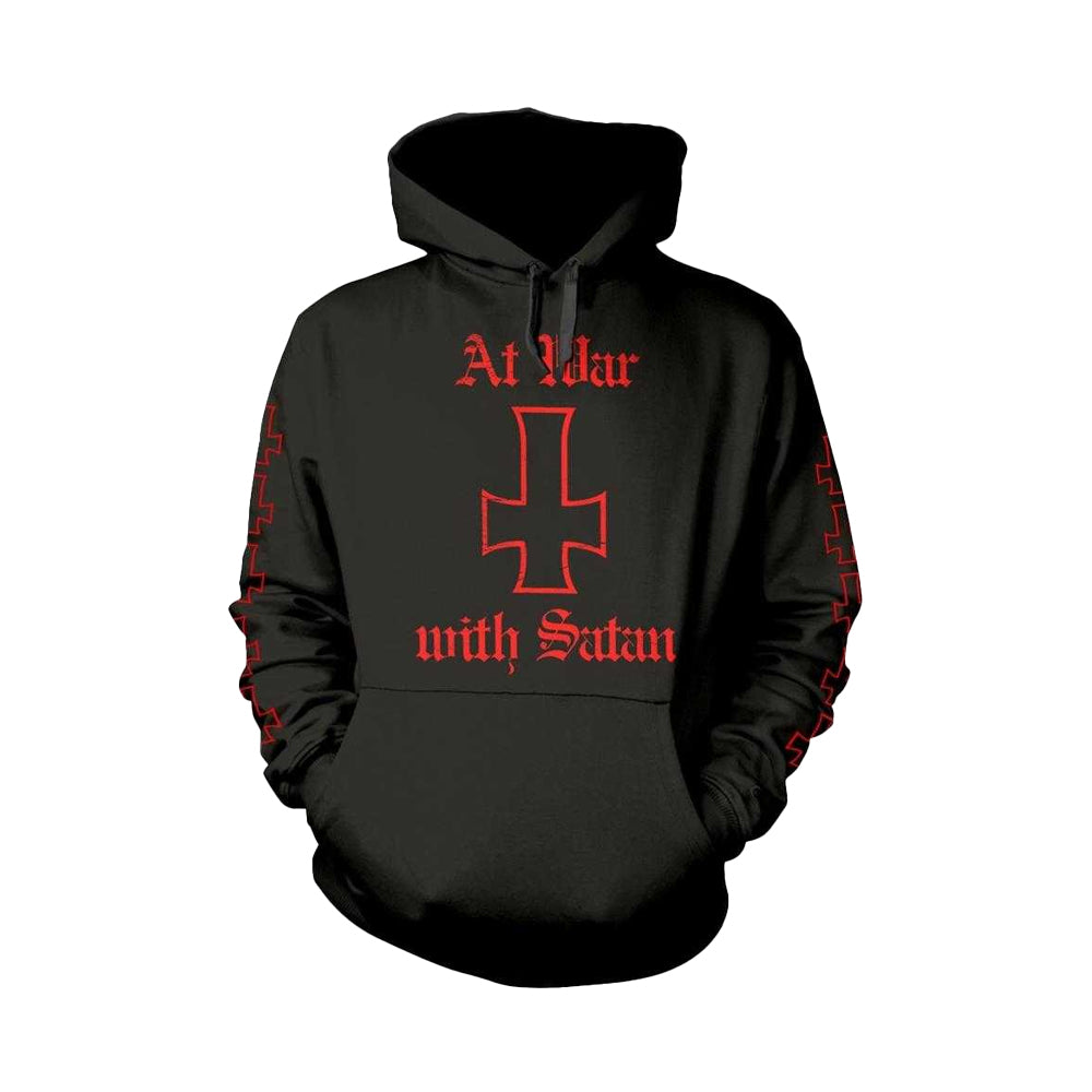 Black-Red - Front - Venom Unisex Adult At War With Satan Hoodie
