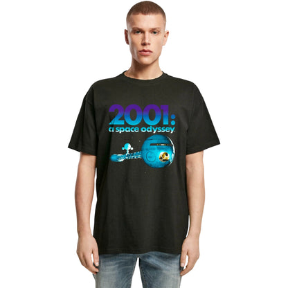 Black - Side - 2001 A Space Odyssey Unisex Adult Spaceship T-Shirt