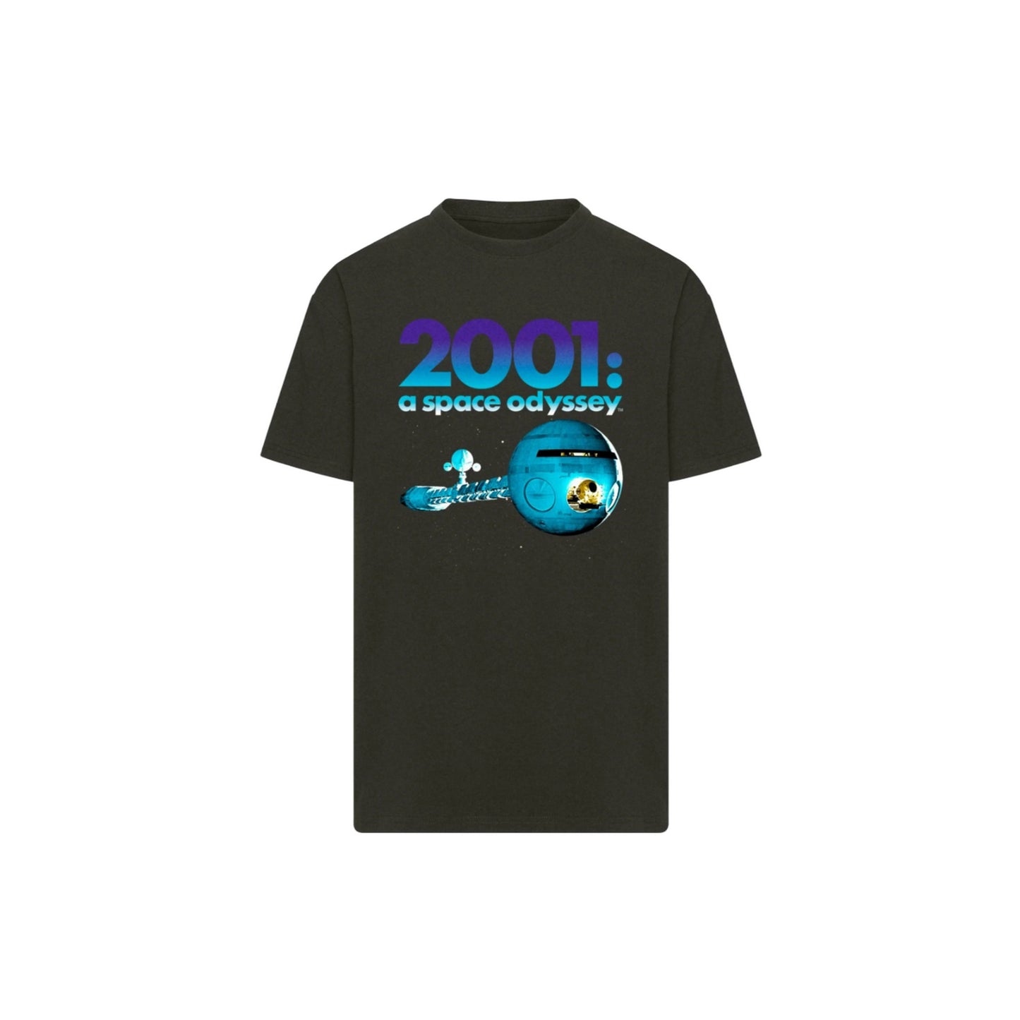 Black - Front - 2001 A Space Odyssey Unisex Adult Spaceship T-Shirt
