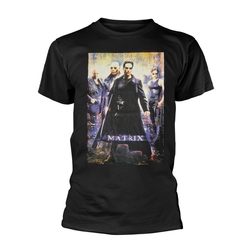 Black - Front - The Matrix Unisex Adult Poster T-Shirt