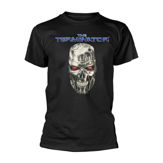 Black - Front - The Terminator Unisex Adult Skull T-Shirt