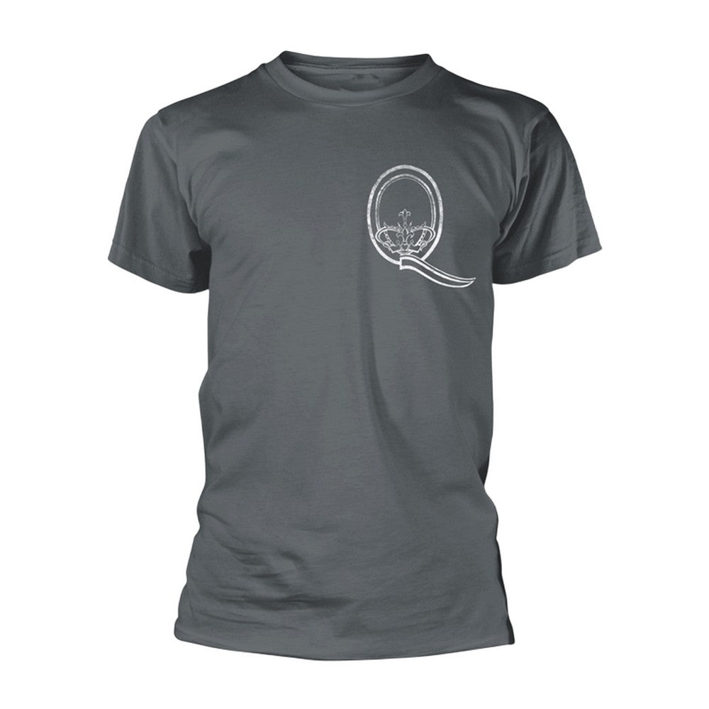 Grey - Front - Queen Unisex Adult Crest Back Print T-Shirt