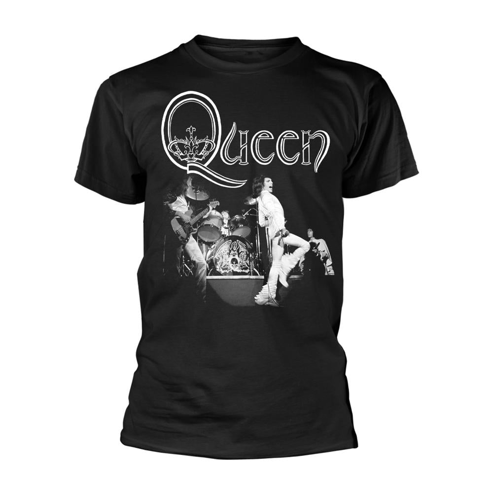 Black - Front - Queen Unisex Adult Live B&W T-Shirt