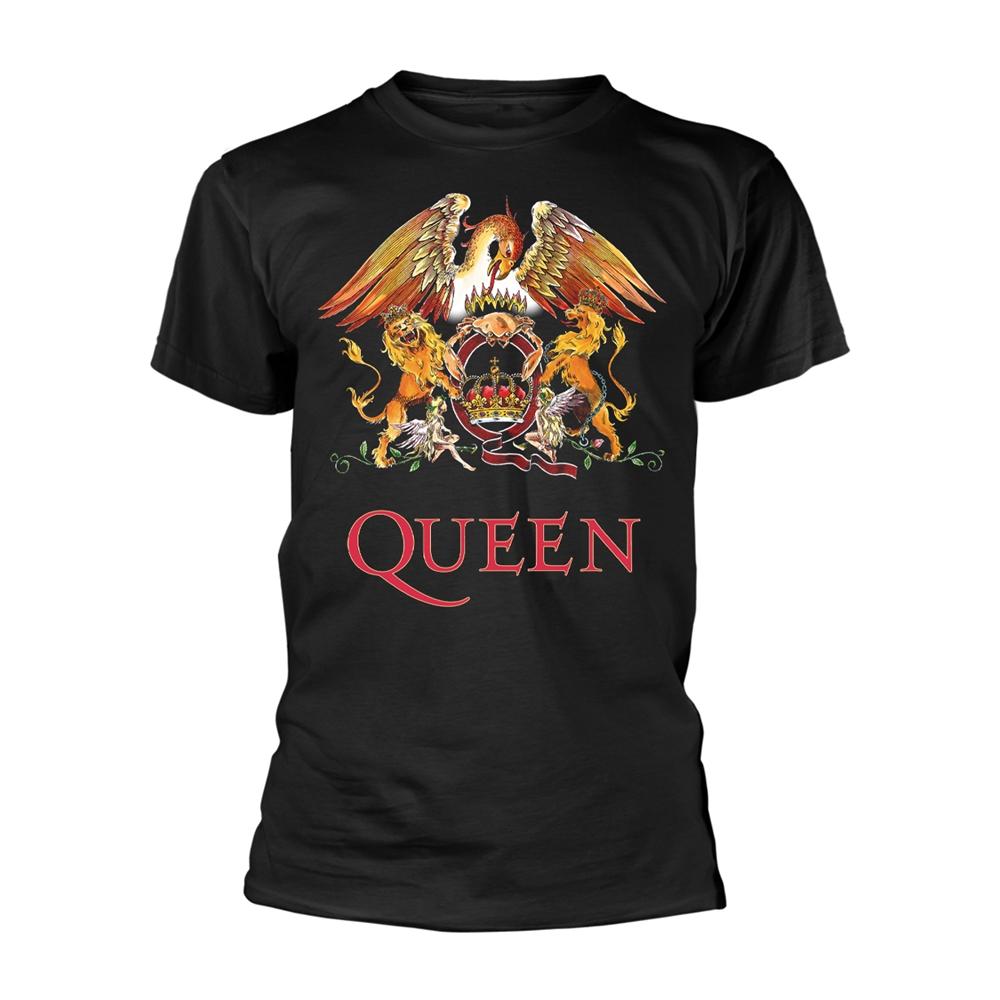 Black - Front - Queen Unisex Adult Classic Crest T-Shirt