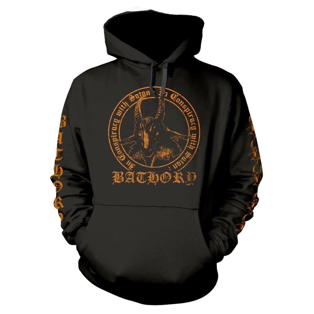 Black - Front - Bathory Unisex Adult In Conspiracy With Satan Hoodie