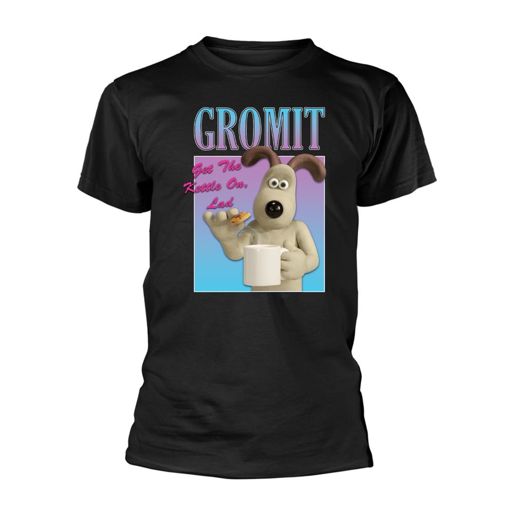 Black - Front - Wallace and Gromit Unisex Adult Biscuits T-Shirt
