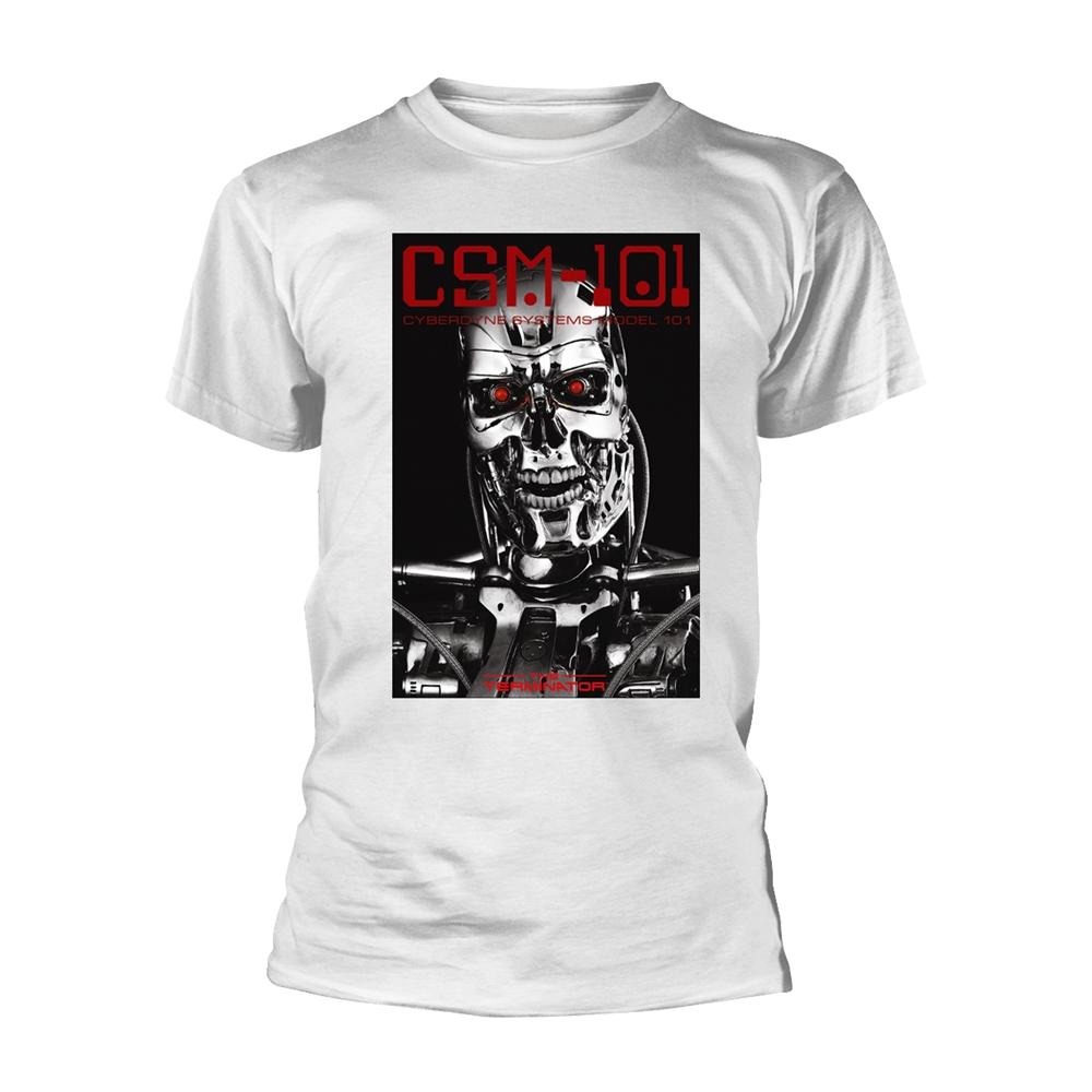 White - Front - The Terminator Unisex Adult CSM-101 T-Shirt