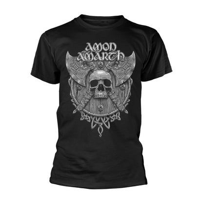 Black-Grey - Front - Amon Amarth Unisex Adult Skull T-Shirt