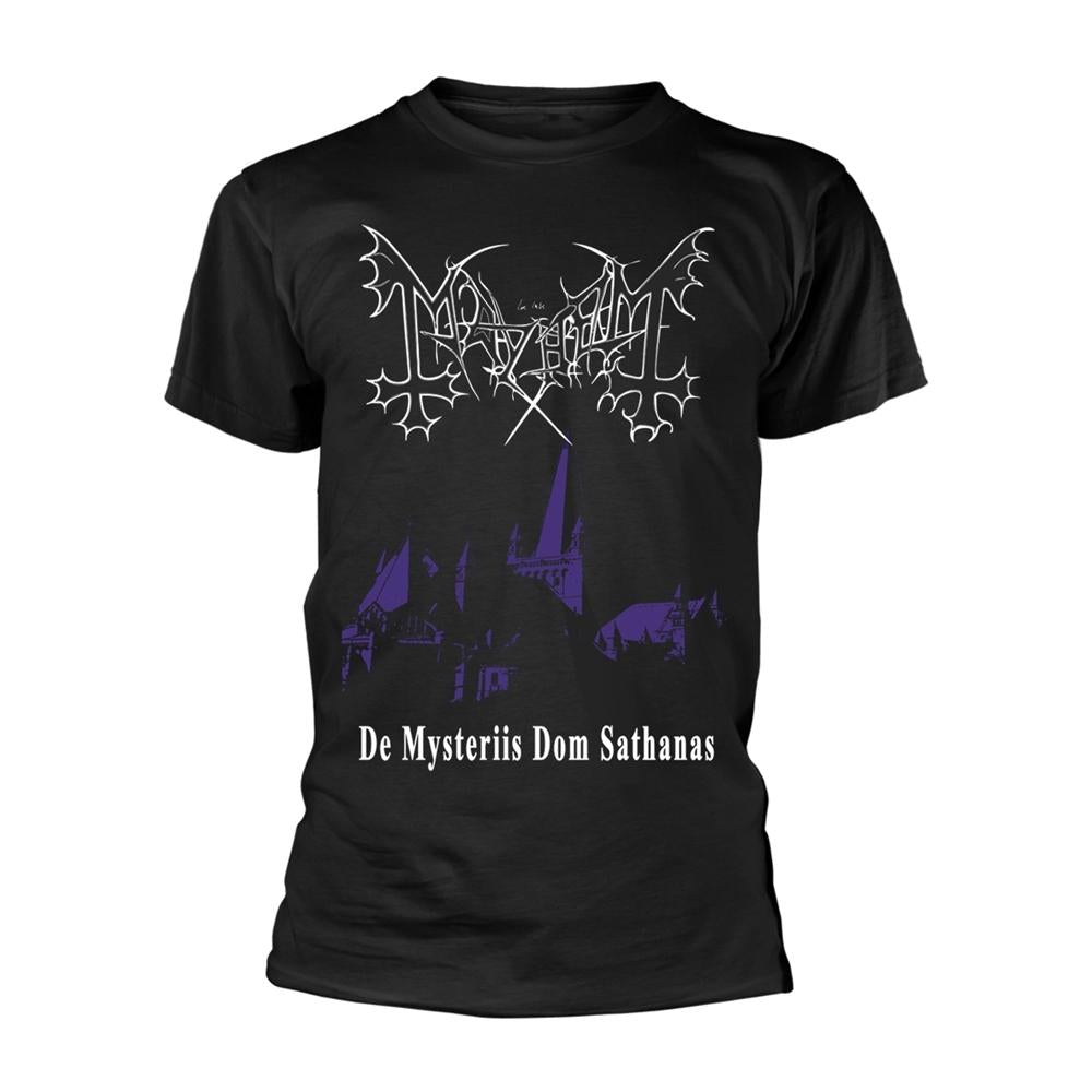 Black - Front - Mayhem Unisex Adult De Mysteriis Dom Sathanas Back Print T-Shirt