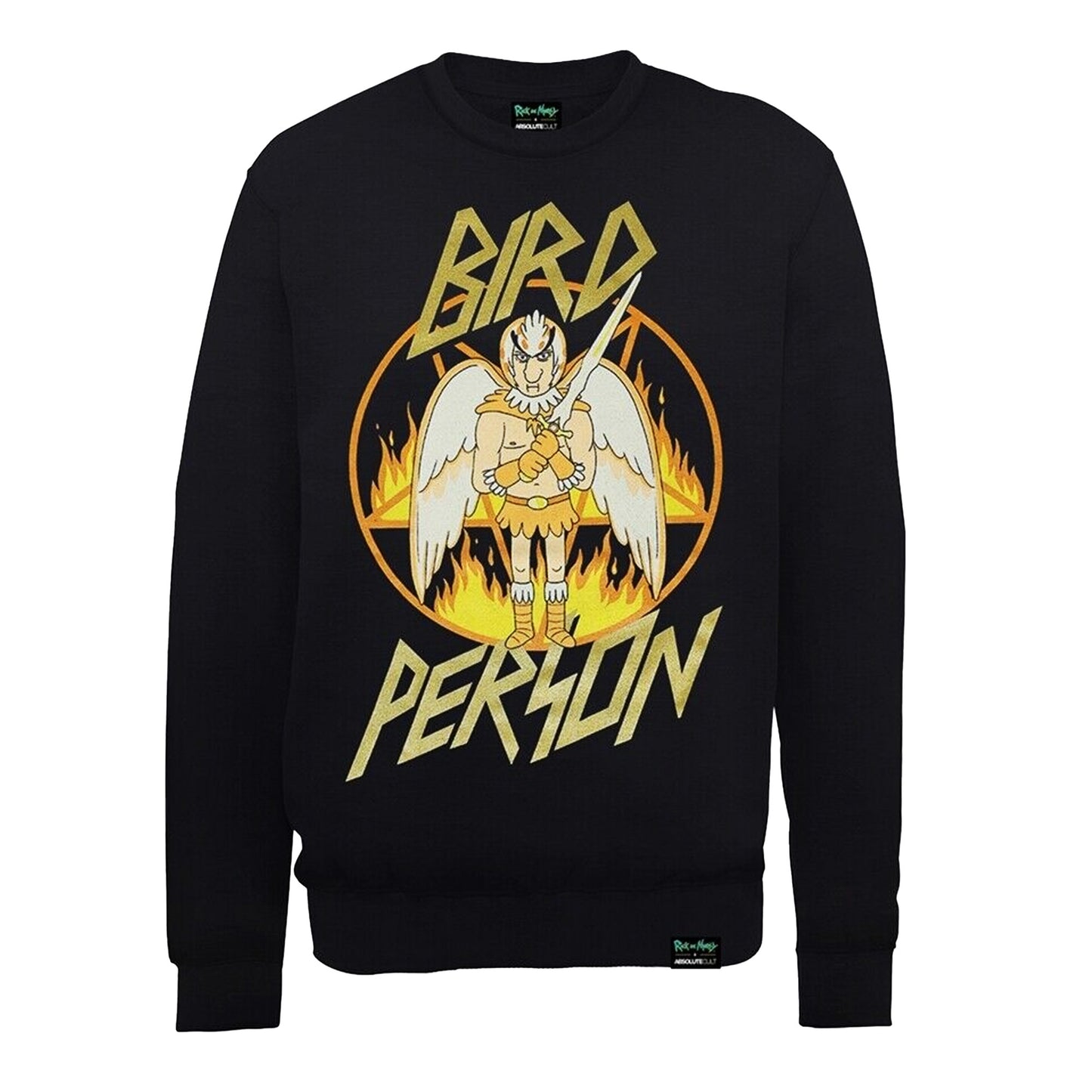 Black - Front - Rick And Morty Unisex Adult Bird Person Absolute Cult Sweatshirt