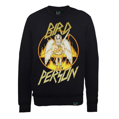 Black - Front - Rick And Morty Unisex Adult Bird Person Absolute Cult Sweatshirt