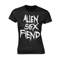 Black - Front - Alien Sex Fiend Womens-Ladies Logo T-Shirt