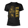 Black - Front - T-Rex Unisex Adult Guitar T-Shirt