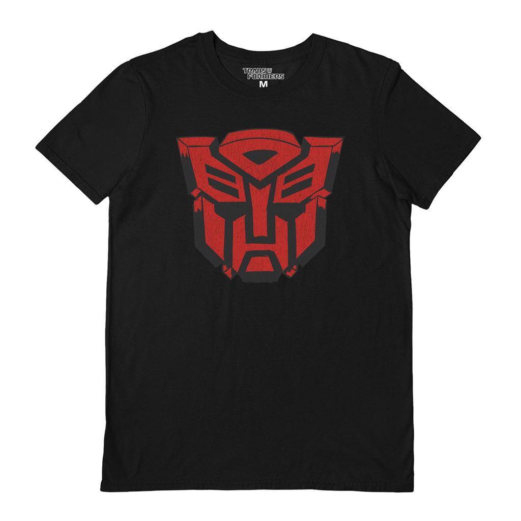 Black-Red - Front - Transformers Unisex Adult Autobots Distressed Logo T-Shirt