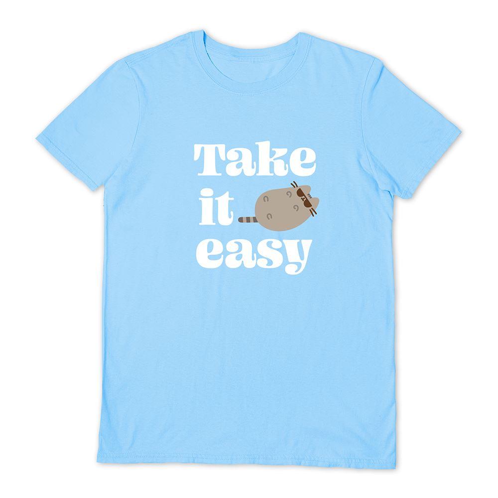 Light Blue - Front - Pusheen Unisex Adult Take It Easy T-Shirt