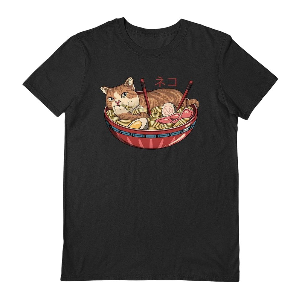 Black - Front - Vincent Trinidad Unisex Adult Neko Ramen Bowl T-Shirt