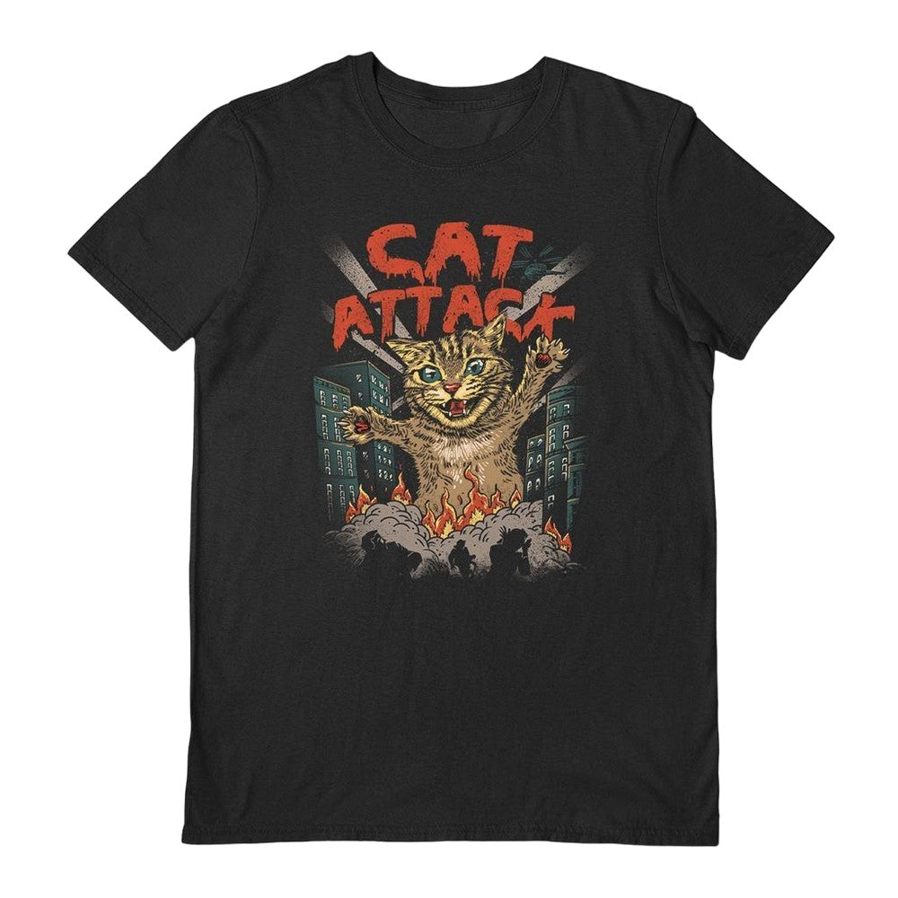 Black - Front - Vincent Trinidad Unisex Adult Cat Attack T-Shirt