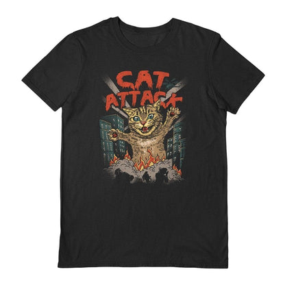 Black - Front - Vincent Trinidad Unisex Adult Cat Attack T-Shirt