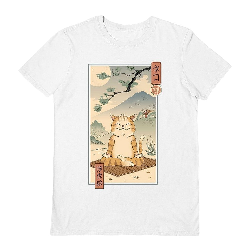 White - Front - Vincent Trinidad Unisex Adult Zen Neko T-Shirt
