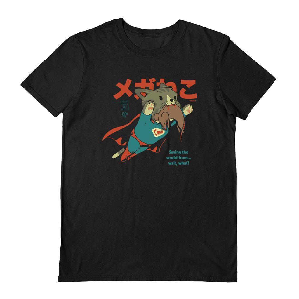 Black - Front - Vo Maria Unisex Adult Supa Cat T-Shirt