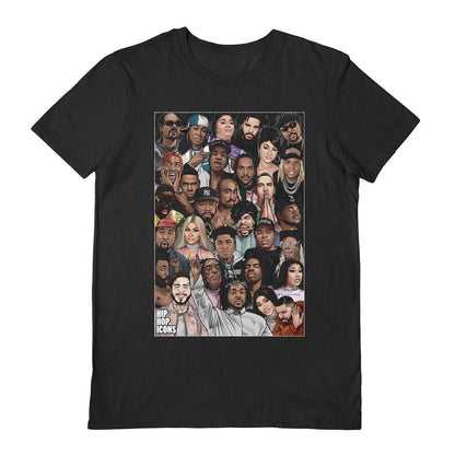 Black - Front - Pyramid International Unisex Adult Hip Hop Icons T-Shirt