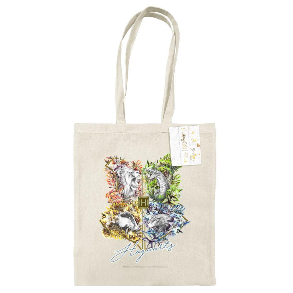 Natural - Front - Harry Potter Hogwarts Crest Tote Bag