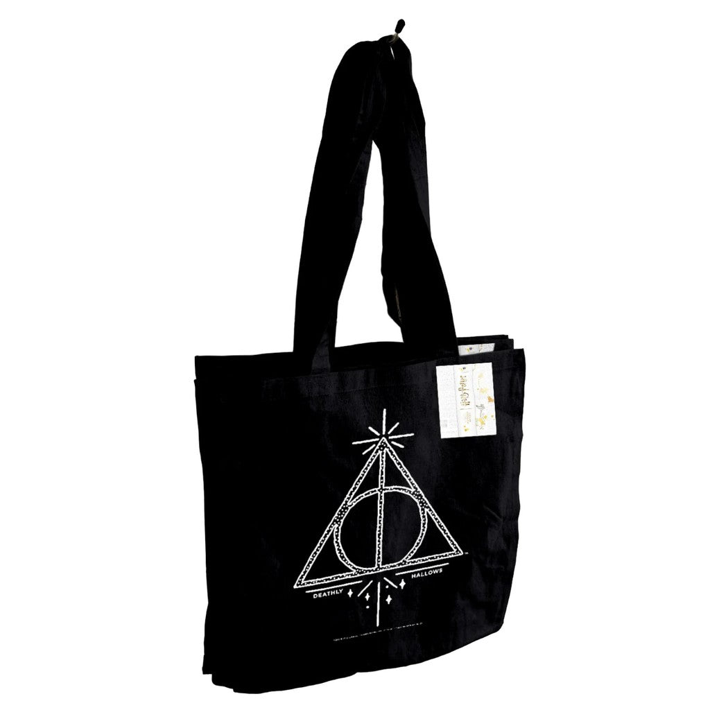 Black - Back - Harry Potter Deathly Hallows Tote Bag