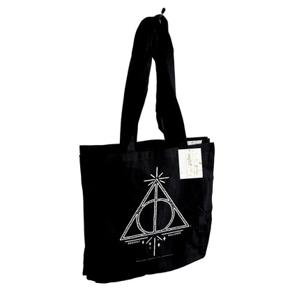 Black - Back - Harry Potter Deathly Hallows Tote Bag
