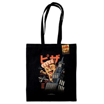 Black - Front - Ilustrata Pizza Kong Tote Bag