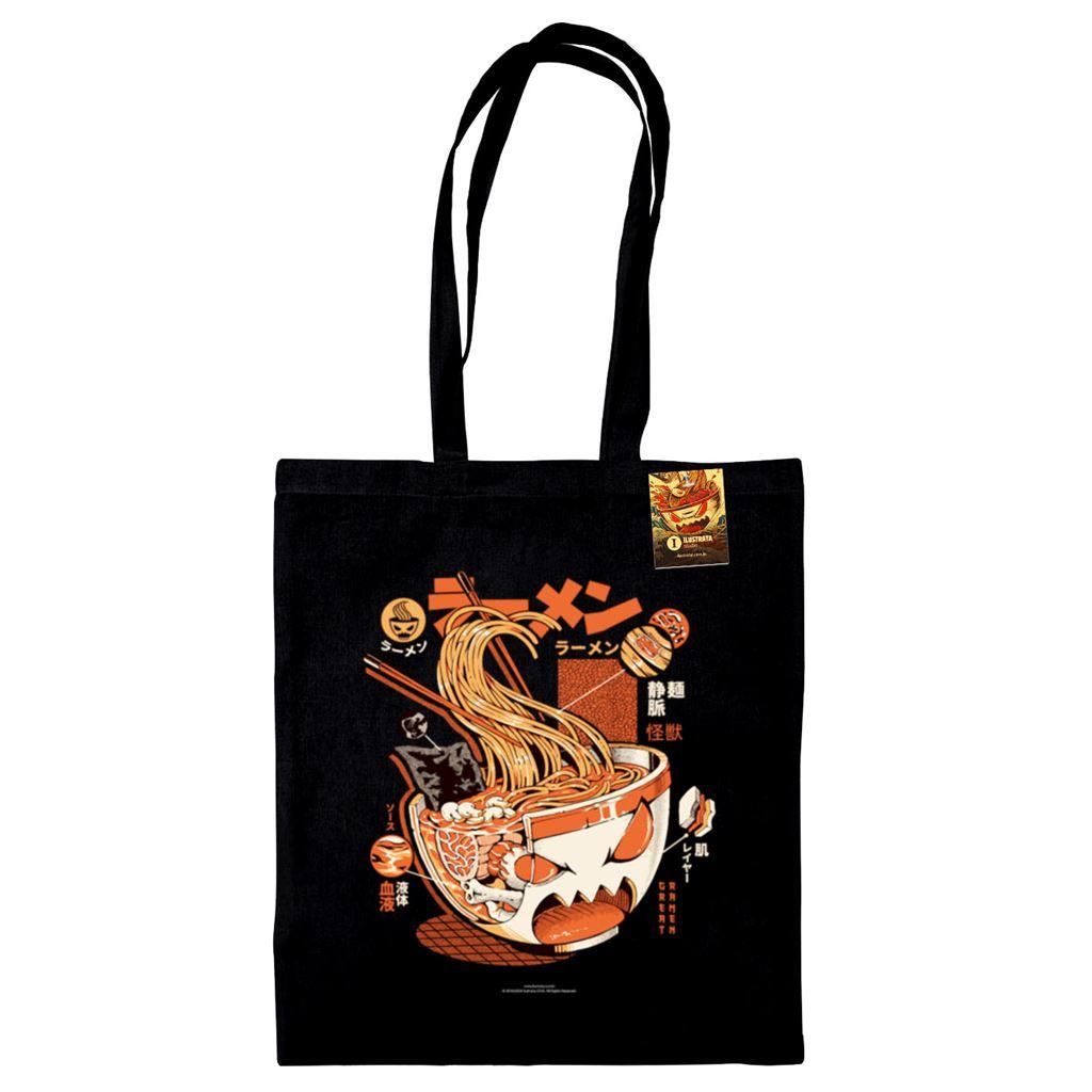 Black-Orange - Front - Ilustrata Ramen X-Ray Tote Bag
