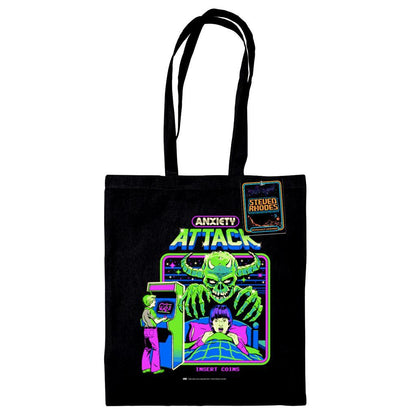 Black - Front - Steven Rhodes Anxiety Attack Tote Bag